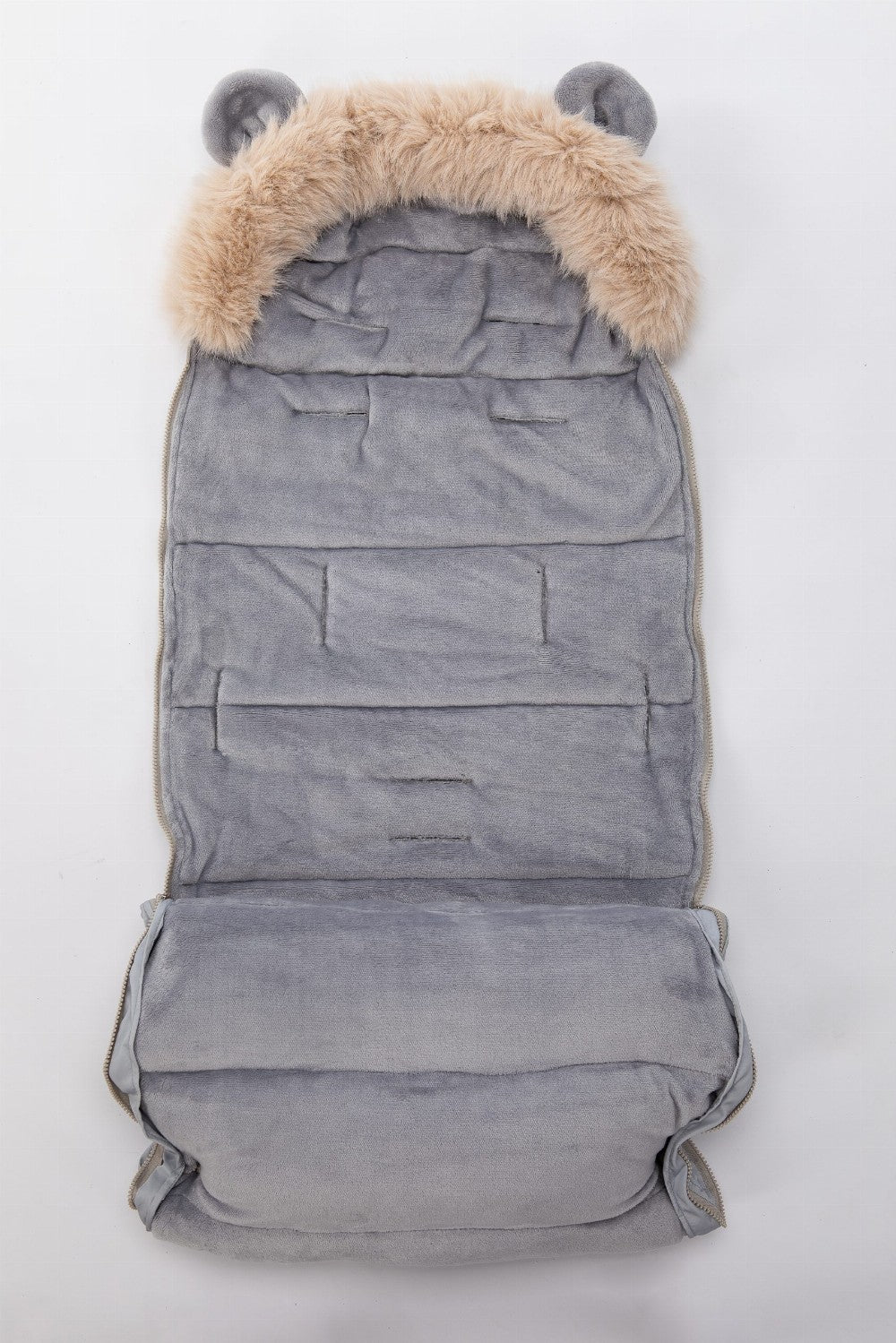 Fußsack mit Ohren: grau