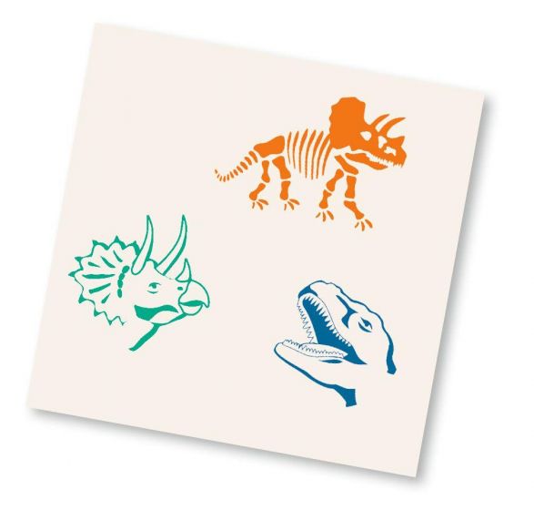 Dinostempel in 4 Farben