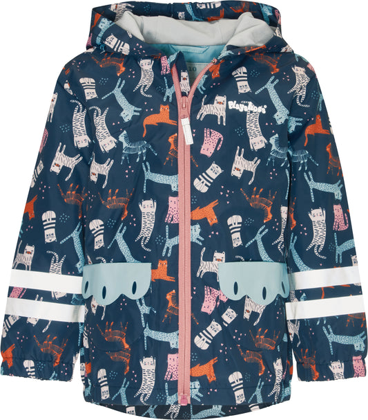 Regenjacke blau,Katzen