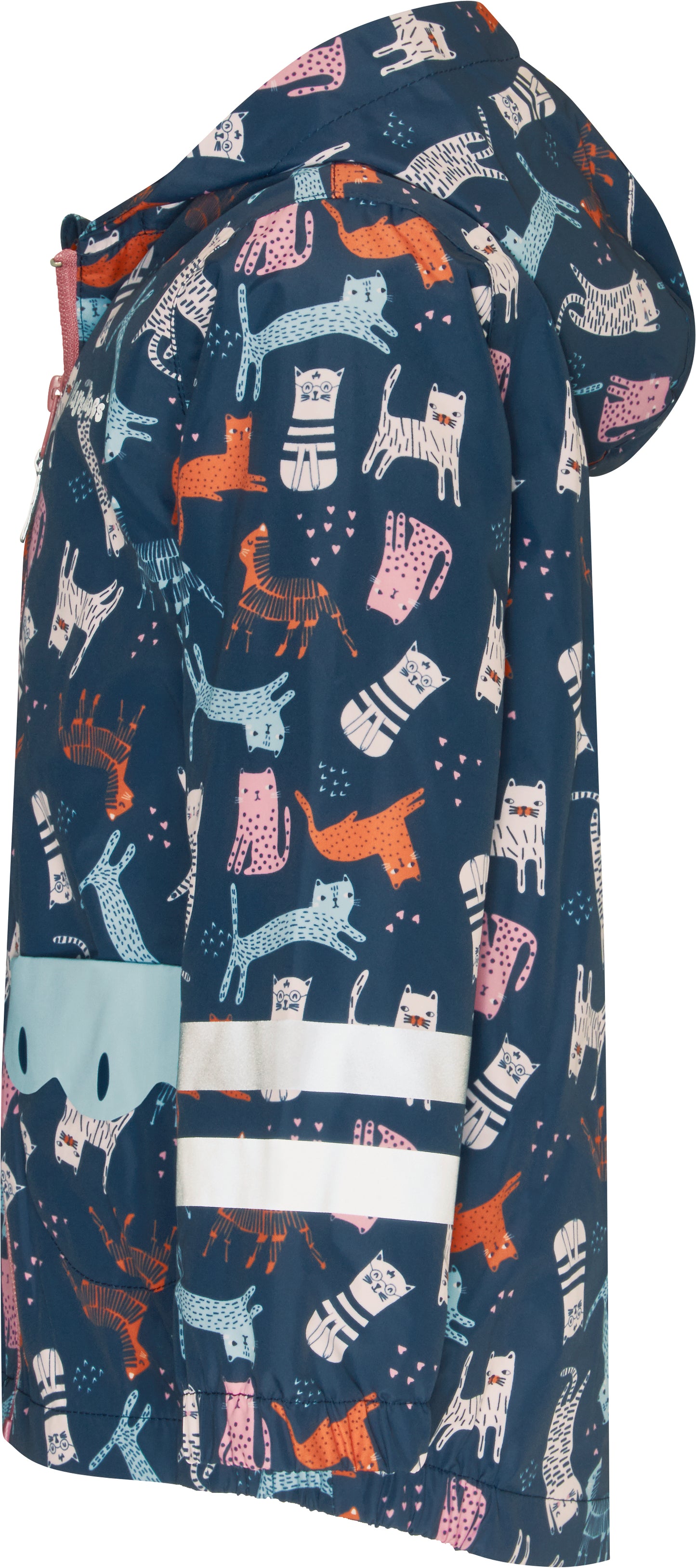 Regenjacke blau,Katzen