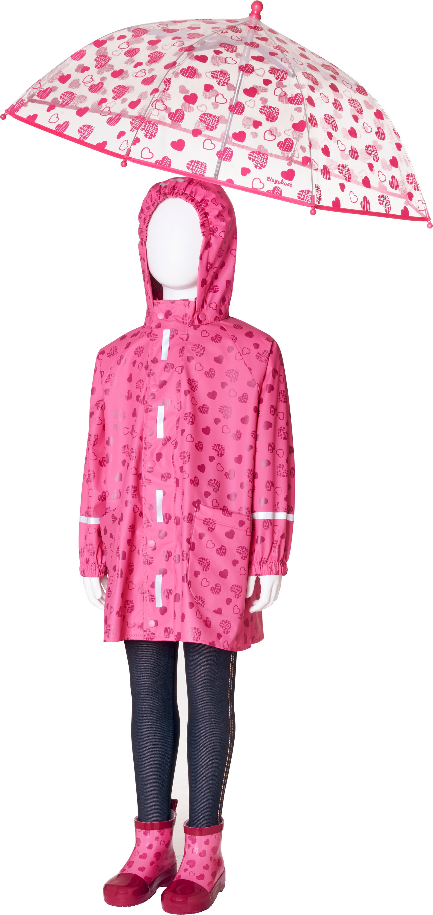 Regenjacke rosa Herzen