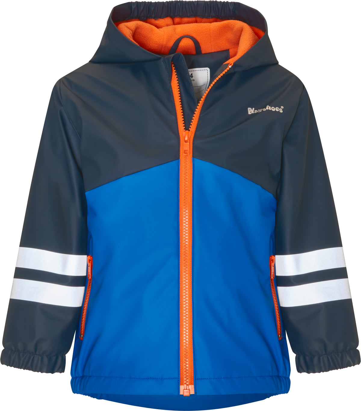 Playshoes gefütterte Regenjacke: blau,Orange