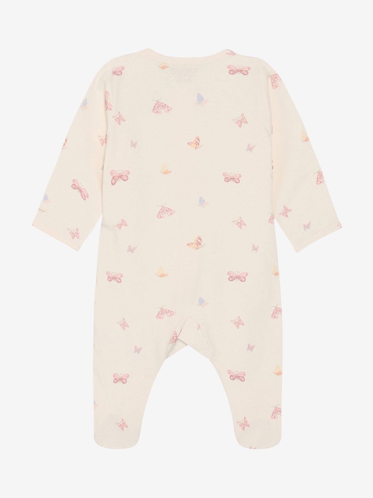 Strampler: beige,Schmetterlinge