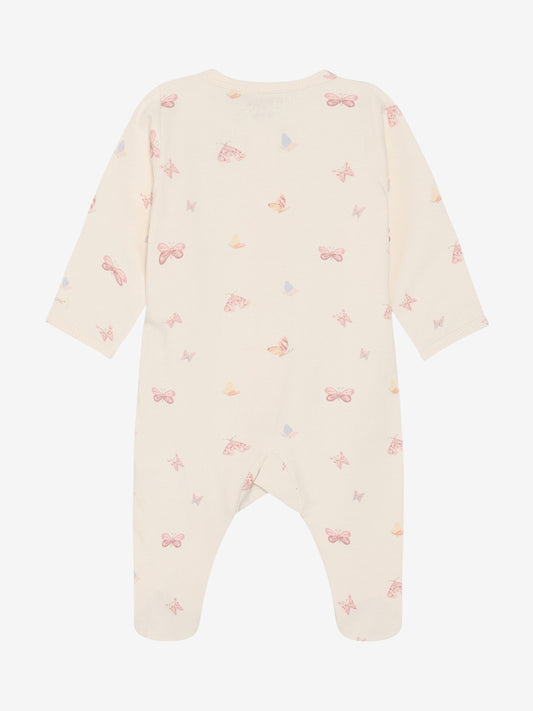 Strampler: beige, Schmetterlinge