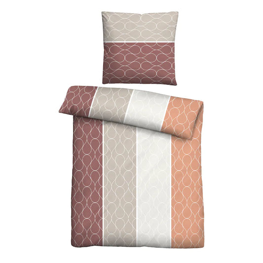 Biber Bettwäsche: beige,rot