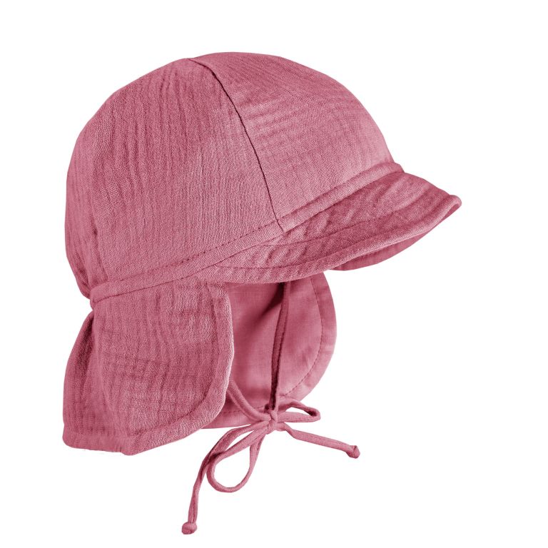 Babymütze mit Nackenschutz Musselin