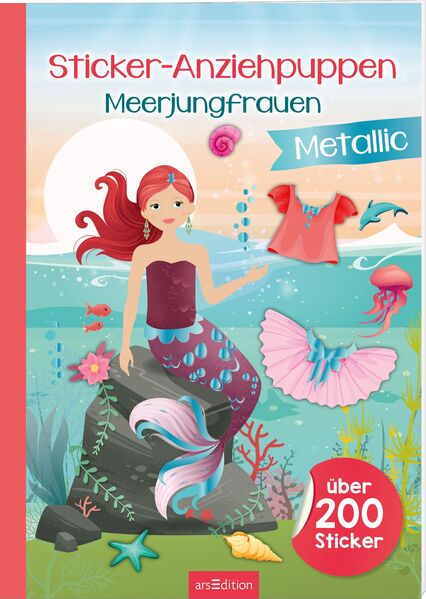 Sticker-Anziehpuppen Meerjungfrauen: Metallic