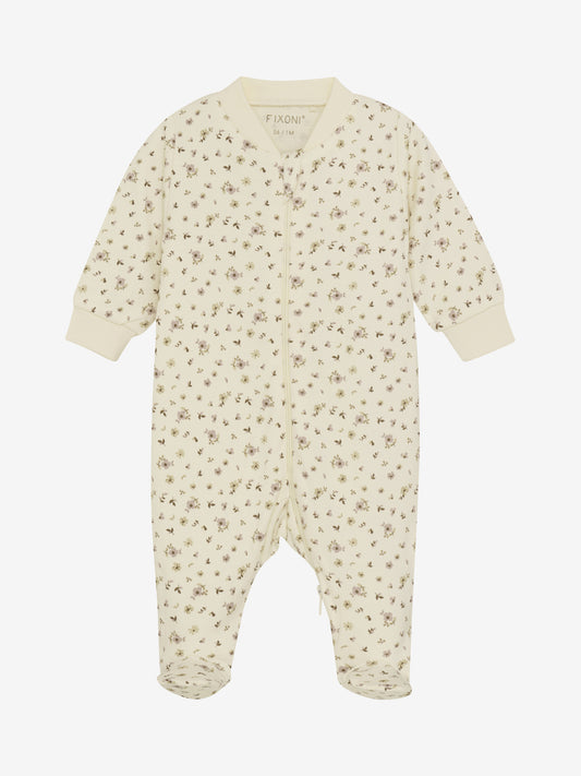 Strampler: beige,blumen