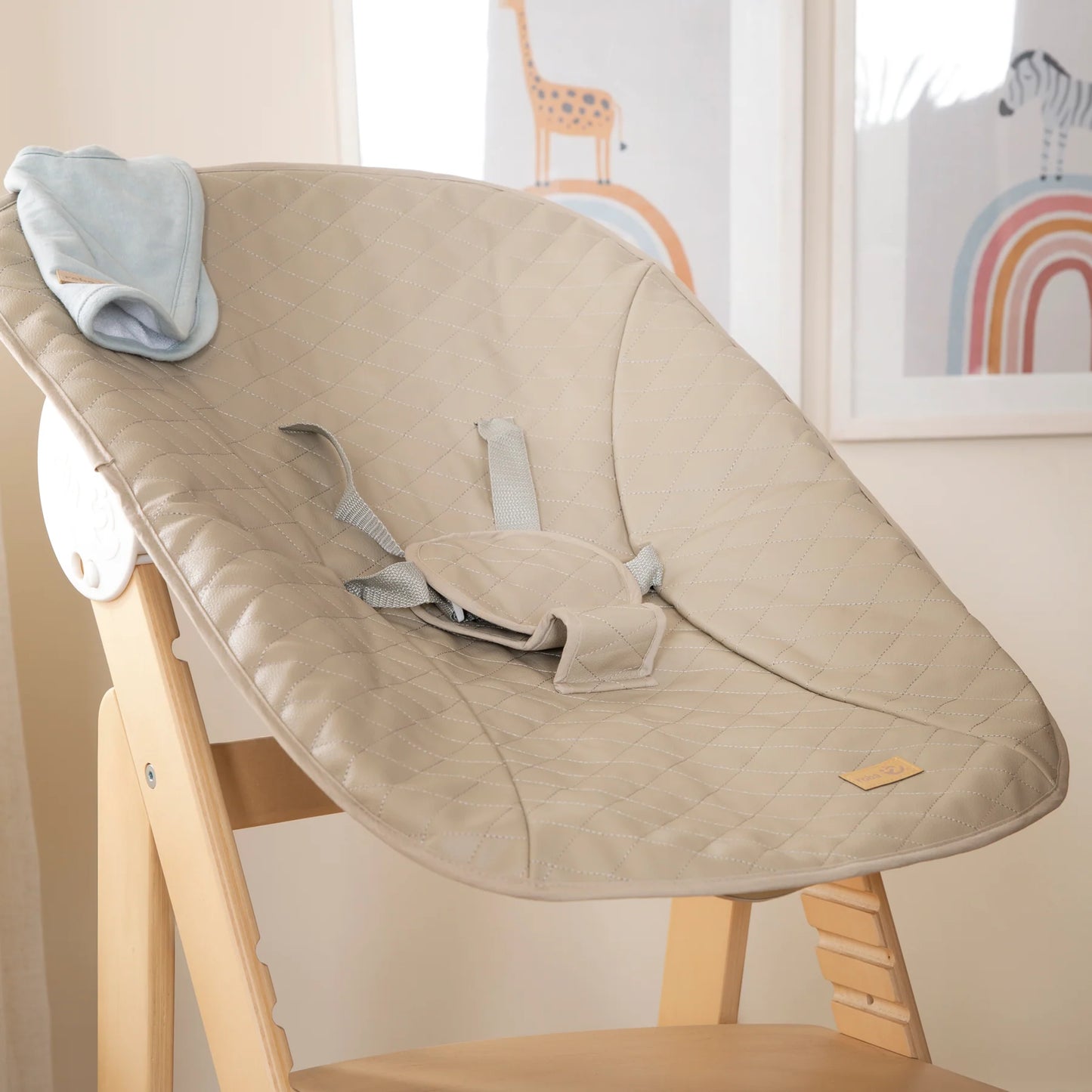 Hochstuhl 2 in 1: Holz,braun/beige