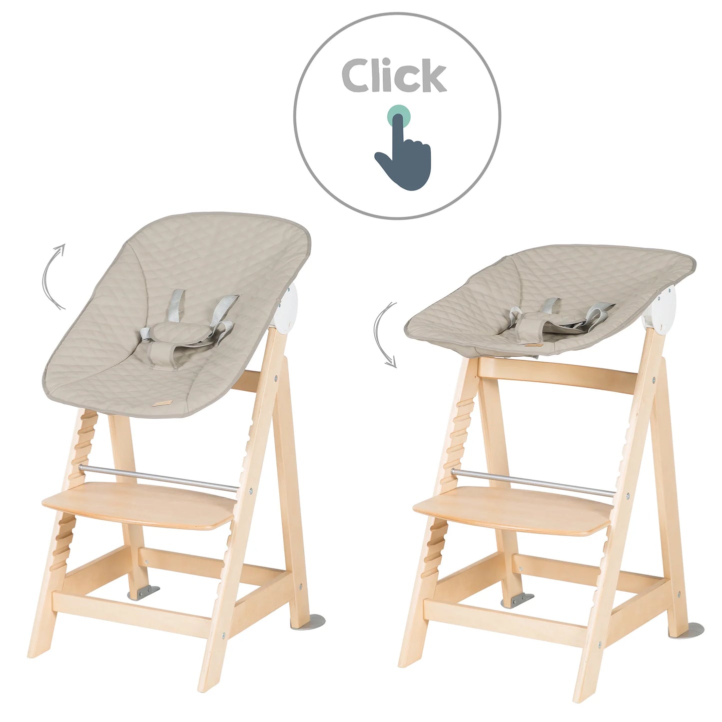 Hochstuhl 2 in 1: Holz,braun/beige