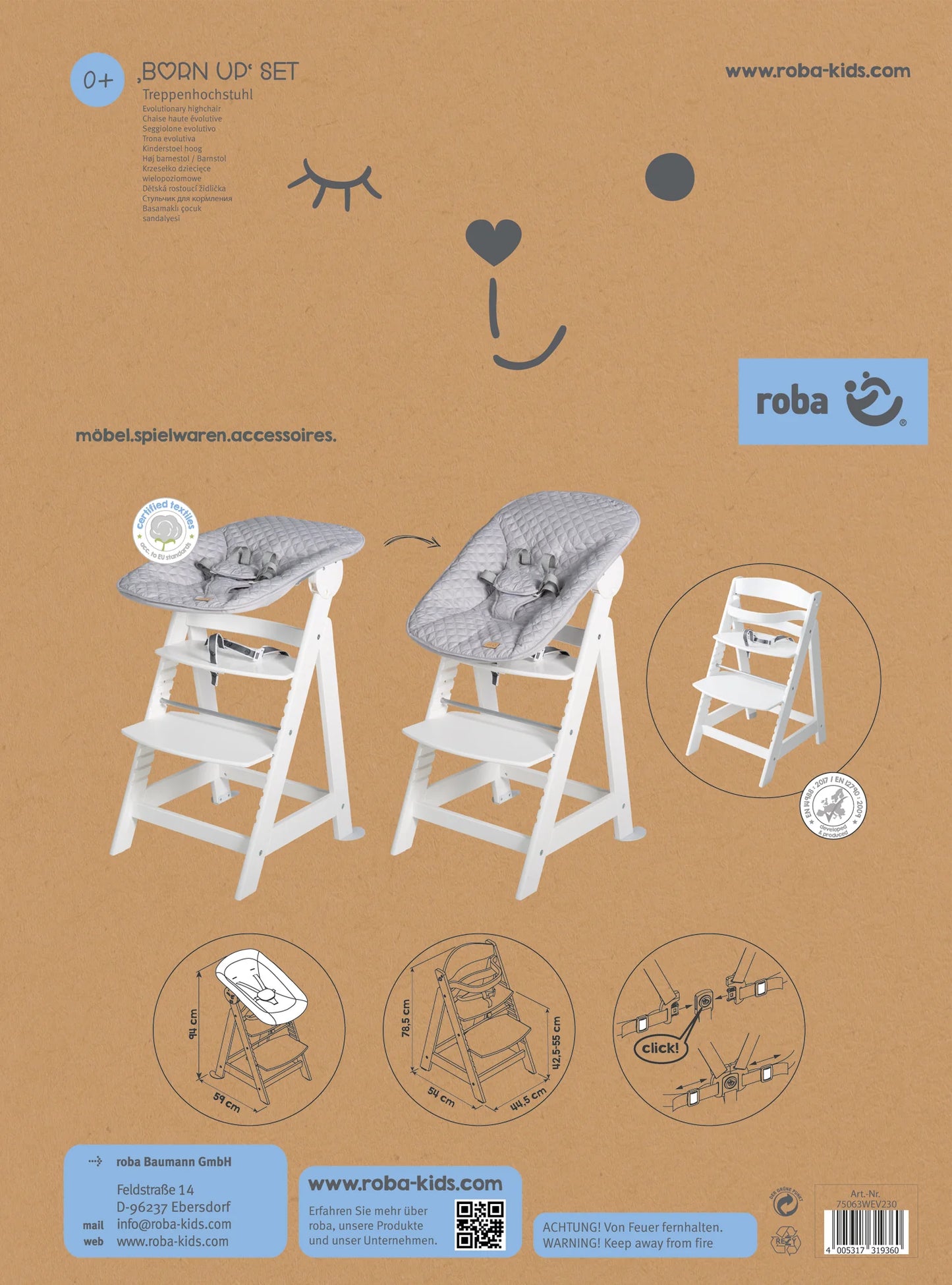 Treppenhochstuhl 2 in 1: grau,weiß reserviert für Geburtsliste #411992