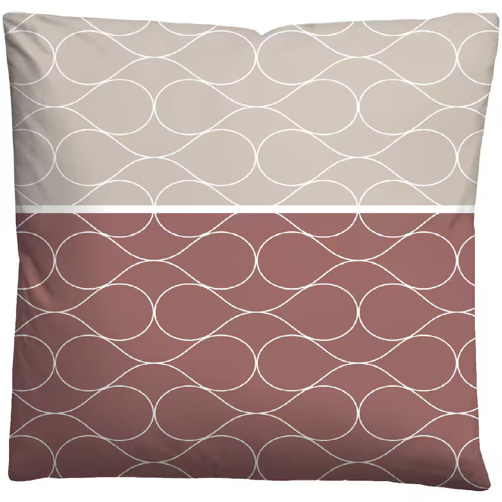 Biber Bettwäsche: beige,rot