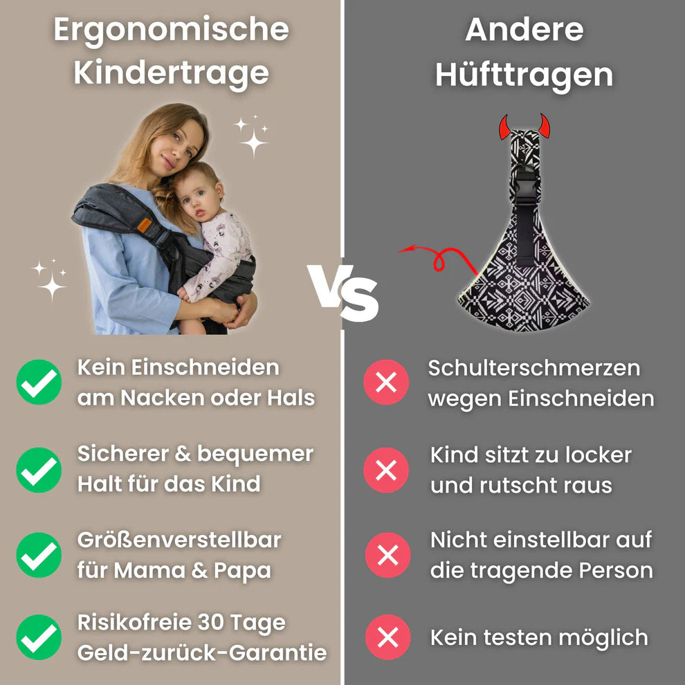Ergonomische Kindertrage inkl. Reisetasche: grau