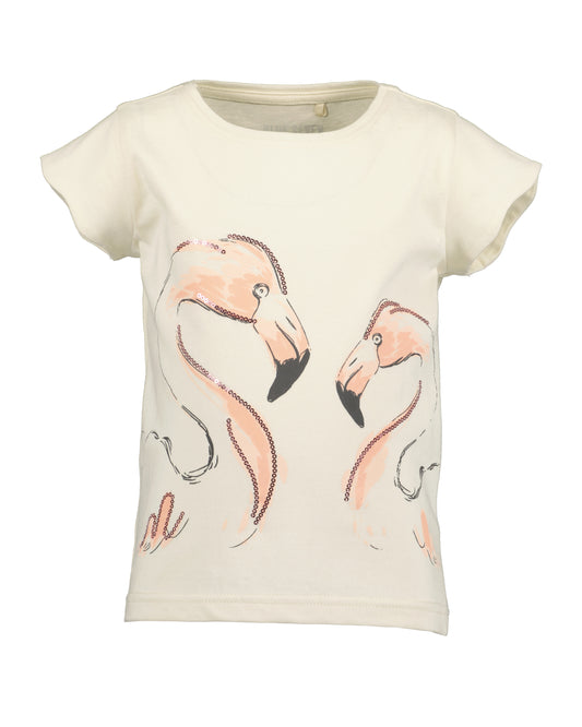 T-Shirt: beige,Flamingo