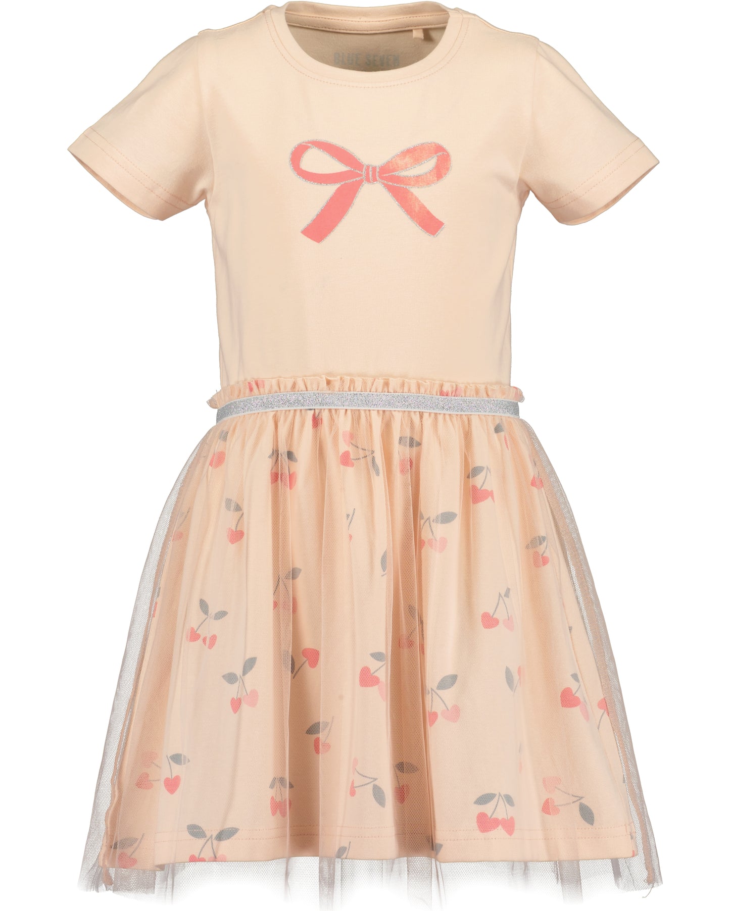 Kleid mit Tüll: Lachs,Schleife