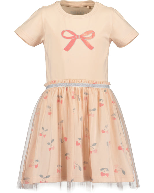 Kleid mit Tüll: Lachs,Schleife