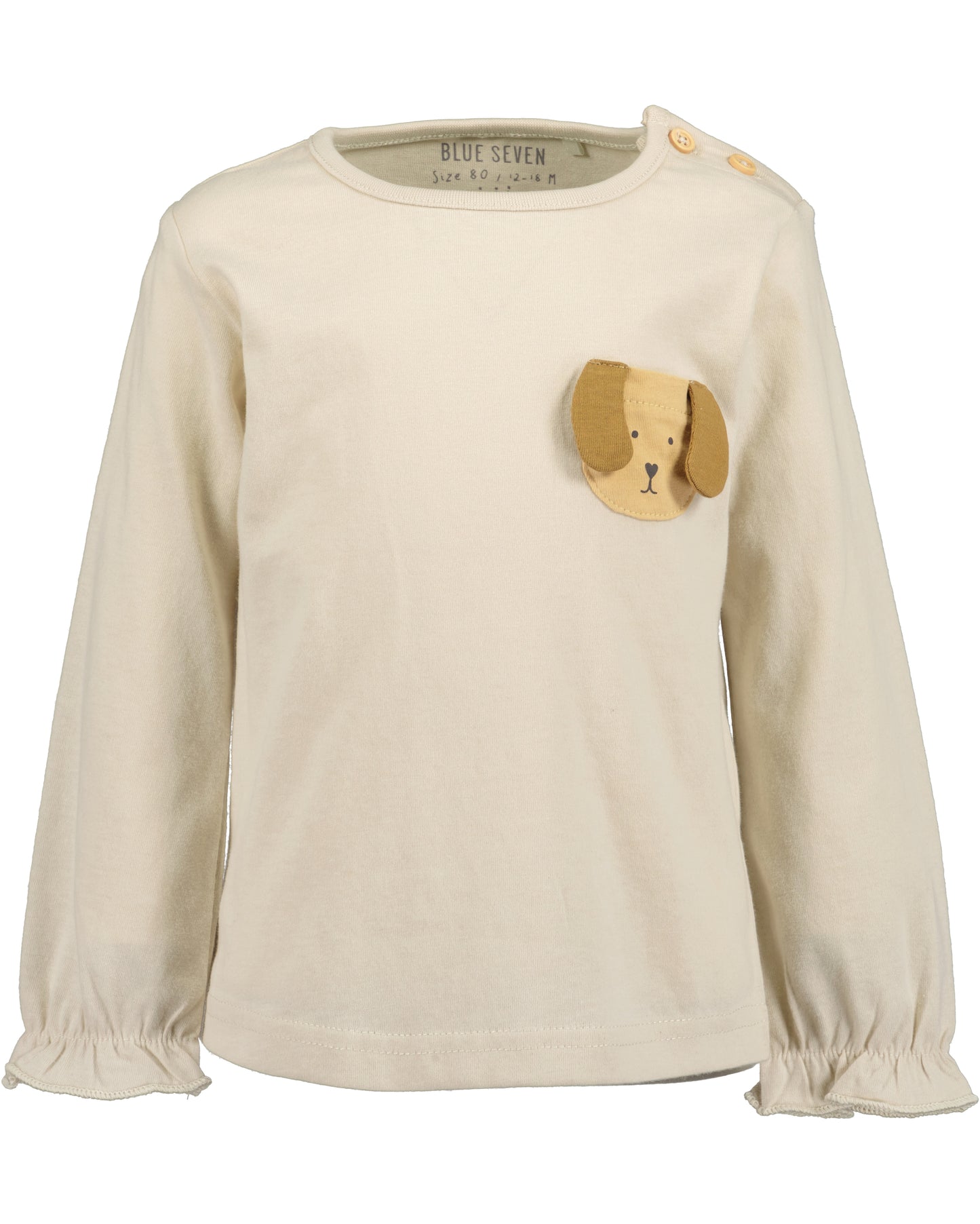 Langarmshirt: beige, Hund