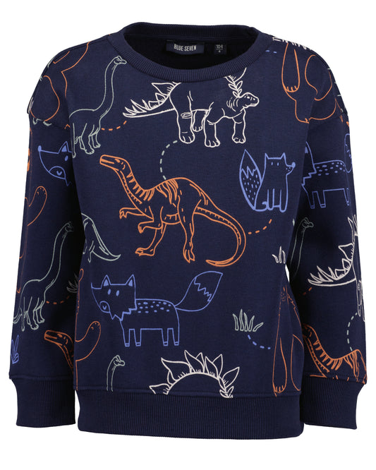 Pullover: blau,Dino