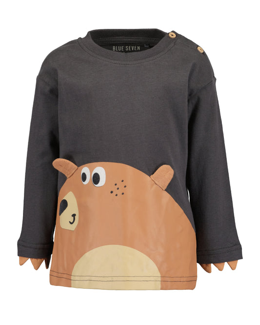 Langarmshirt: grau,Bär