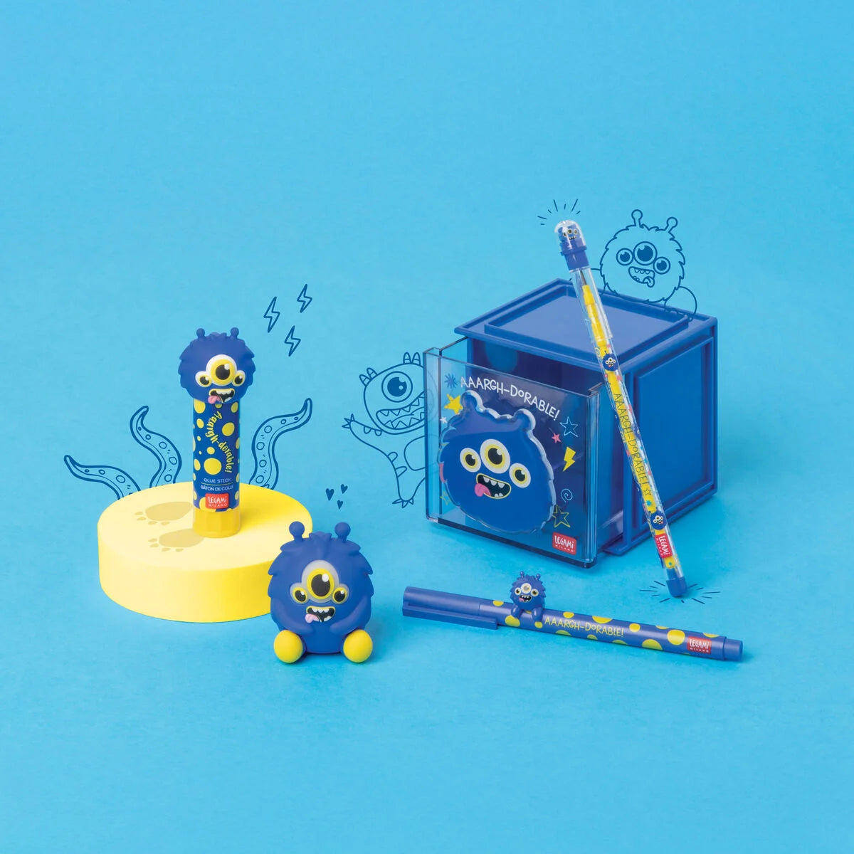 Stift mit Deko-Tierchen: Monster