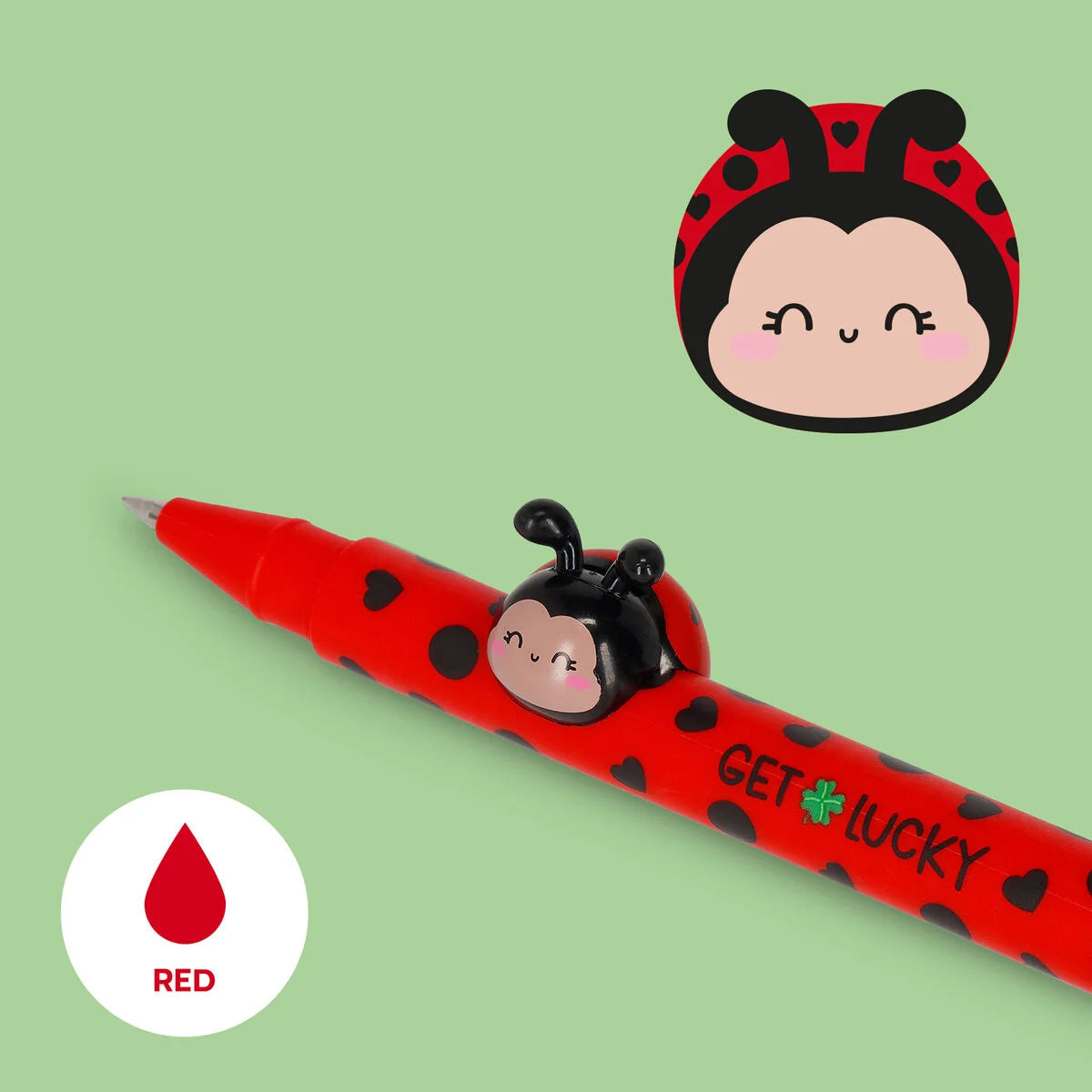 Stift mit Deko-Tierchen: Marienkäfer