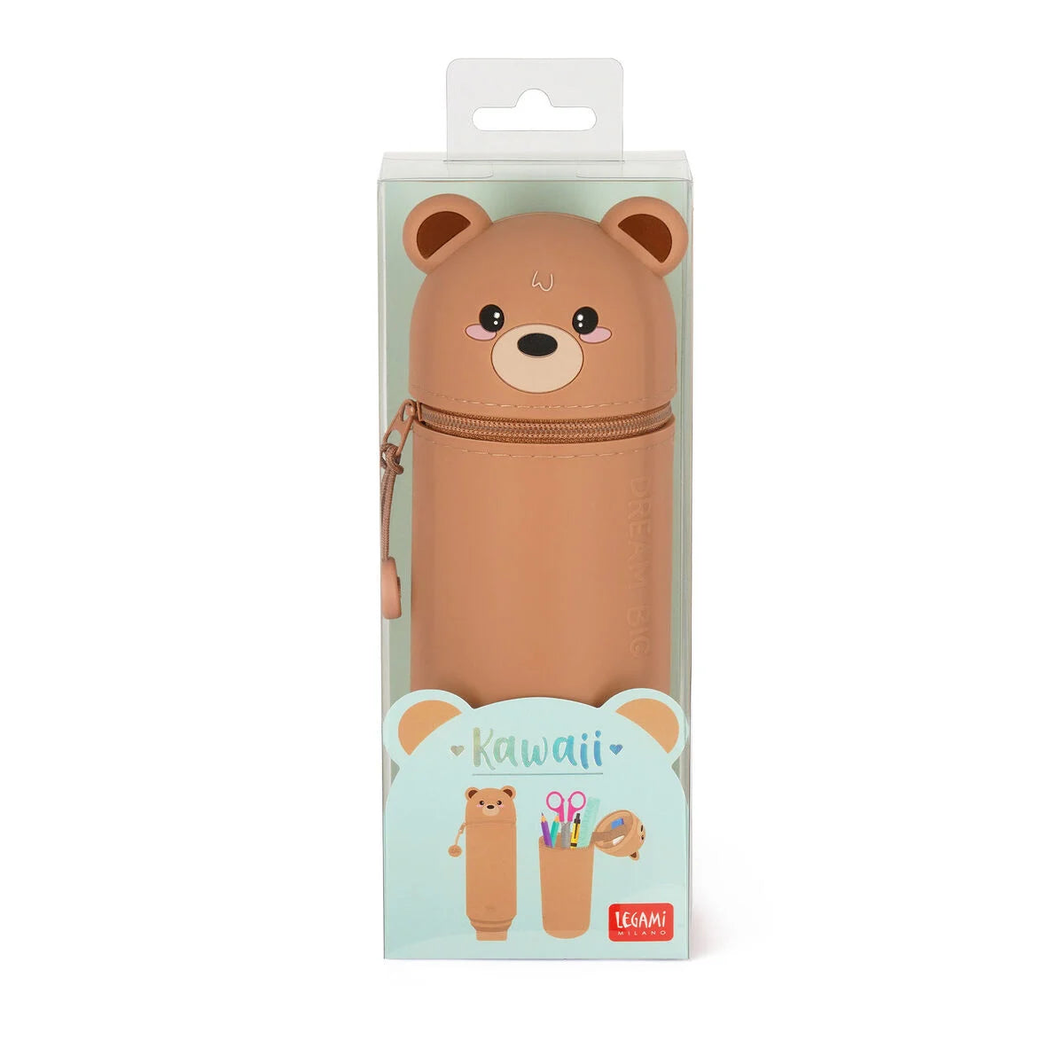 2-in-1-Federmäppchen aus Silikon: Bär