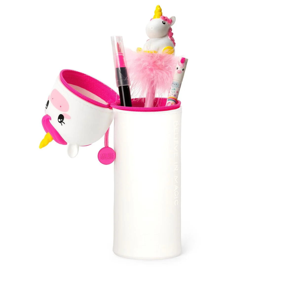 2-in-1-Federmäppchen aus Silikon: Einhorn