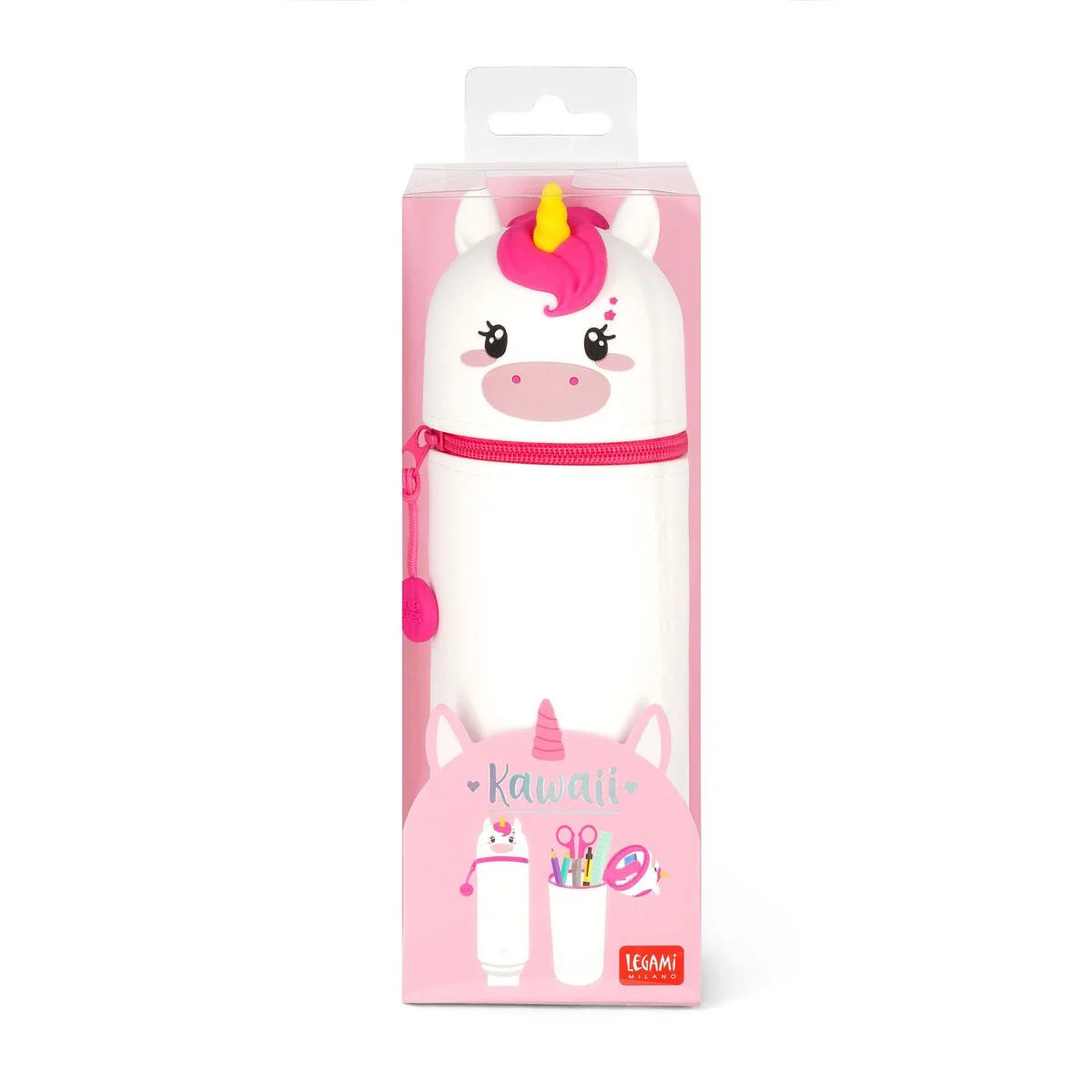 2-in-1-Federmäppchen aus Silikon: Einhorn