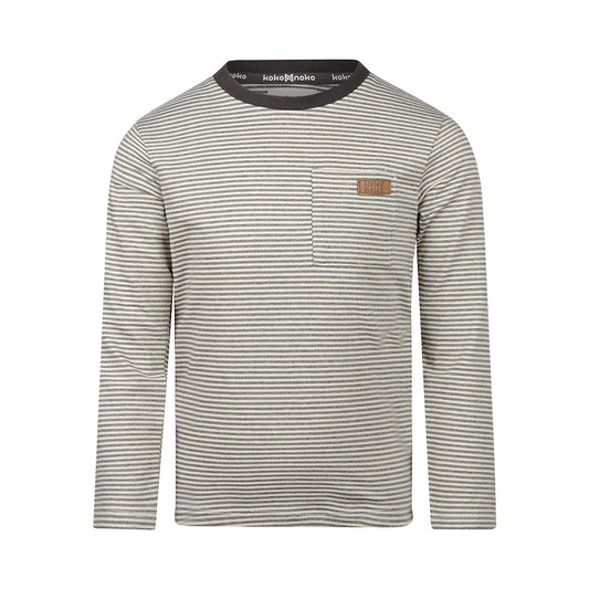 Langarmshirt dunkelgrau gestreift