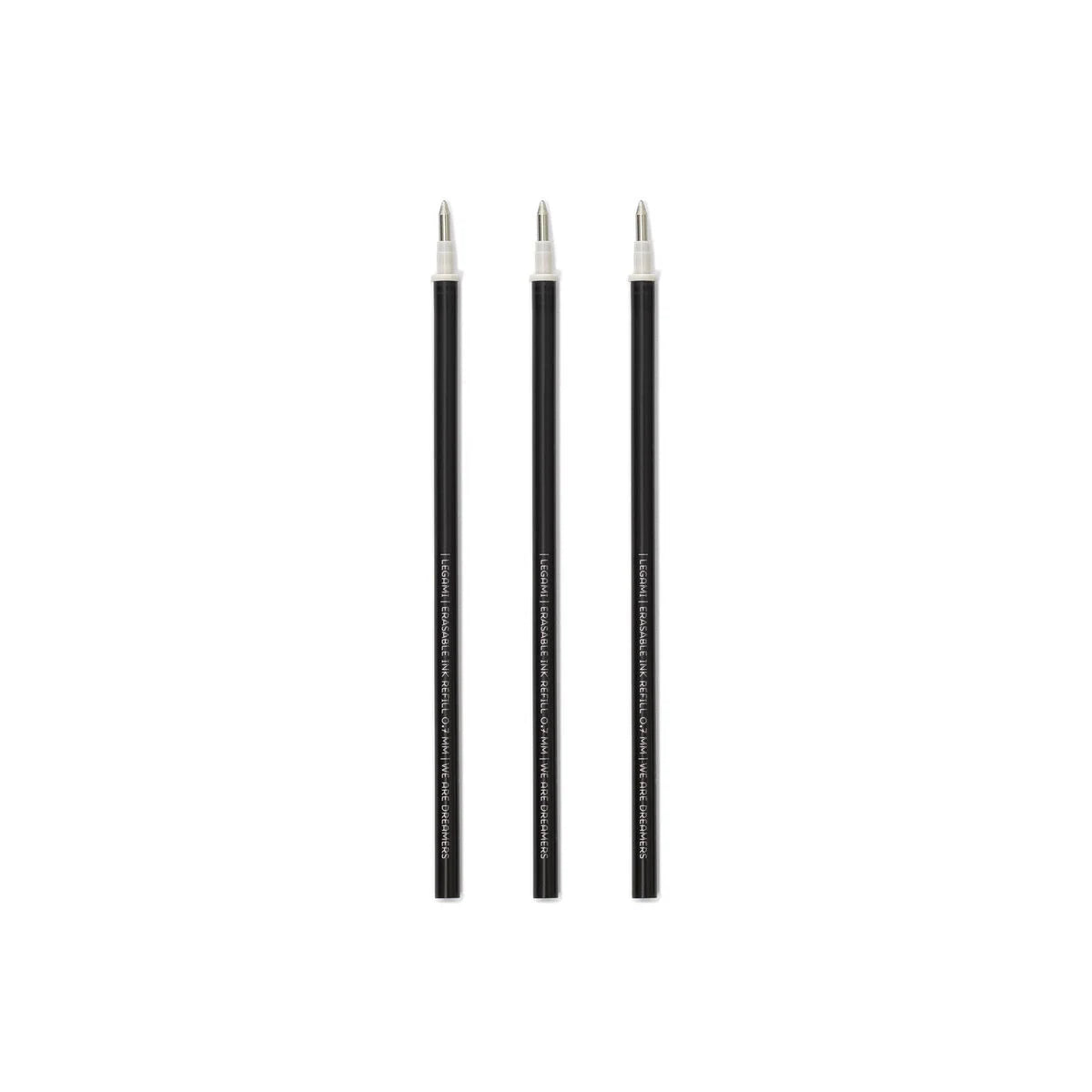 Set mit 3 Nachfüllminen für löschbare Stifte: Schwarz