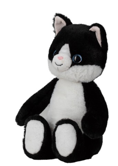 Plüschkatze: schwarz,weiß