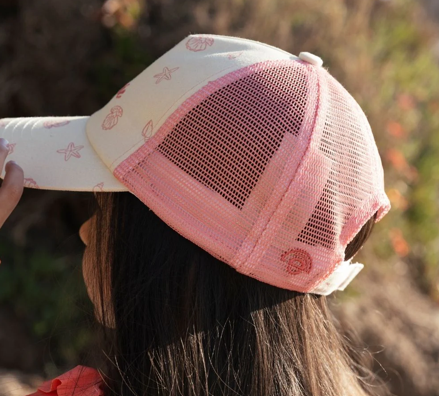 Schirmkappe: beige,rosa
