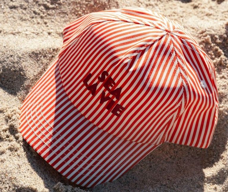Schirmkappe: rot,beige