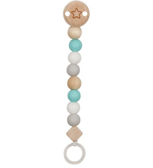Schnullerkette mint,weiß