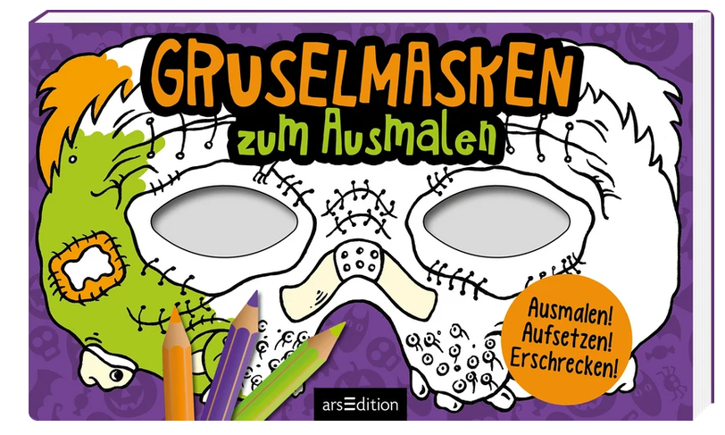 Gruselmasken zum Ausmalen
