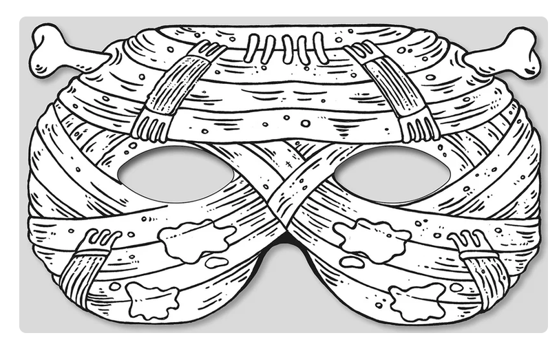 Gruselmasken zum Ausmalen