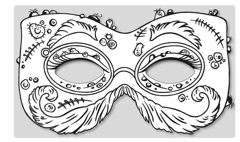 Gruselmasken zum Ausmalen