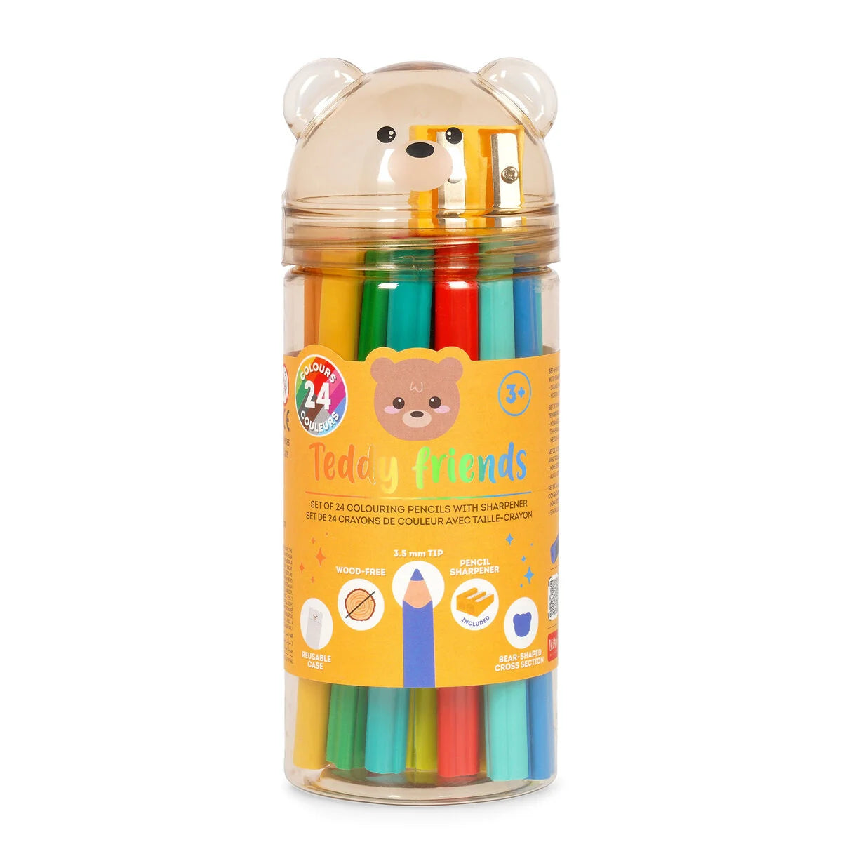 24 Buntstiften mit Anspitzer: Bär