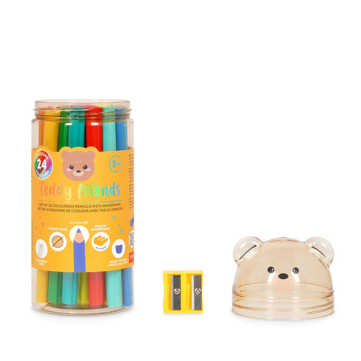 24 Buntstiften mit Anspitzer: Bär