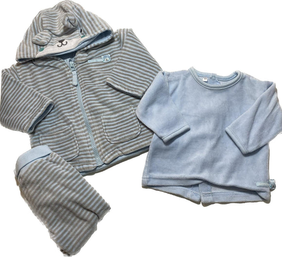 Set: Hose, Langarmshirt und Sweatjacke Gr 62