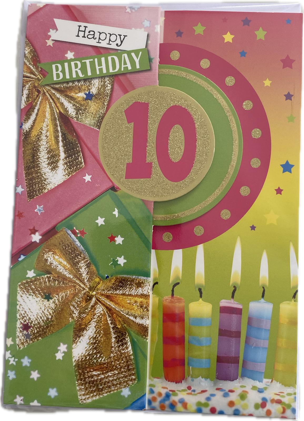 Karte: Geburtstag 10 Schleife