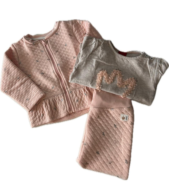 Set: Sweatjacke,Hose und Langarmshirt Gr 74