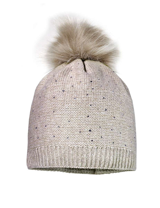 Mütze beige,glitzer