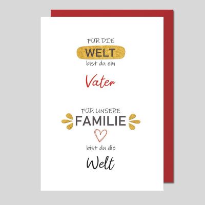 Karte: Für die Welt bist du ein Vater