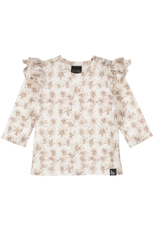 Langarmshirt: weiß,Blume