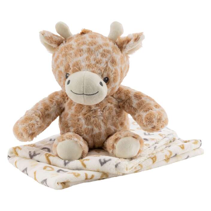 Free On Decke mit Plüschtier Giraffe