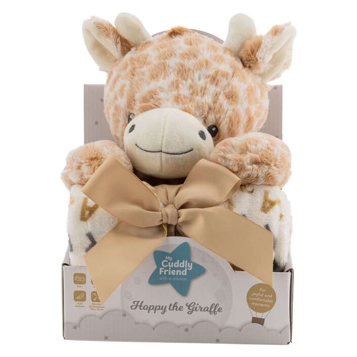 Free On Decke mit Plüschtier Giraffe