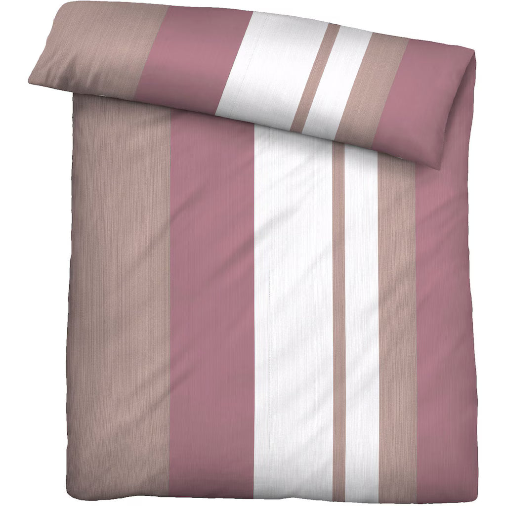 Biber Bettwäsche: braun,rot,weiß