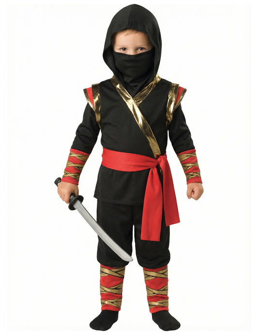 Kostüm: Ninja schwarz,rot