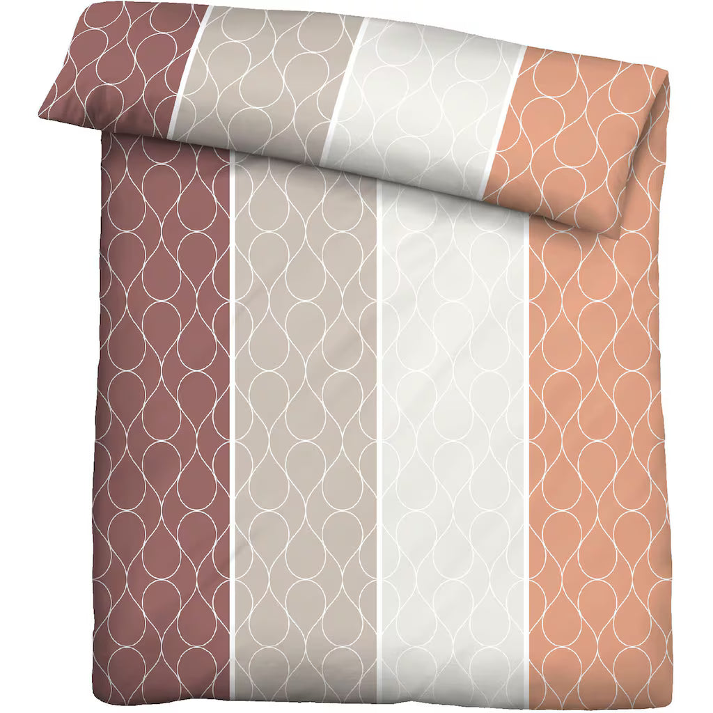 Biber Bettwäsche: beige,rot